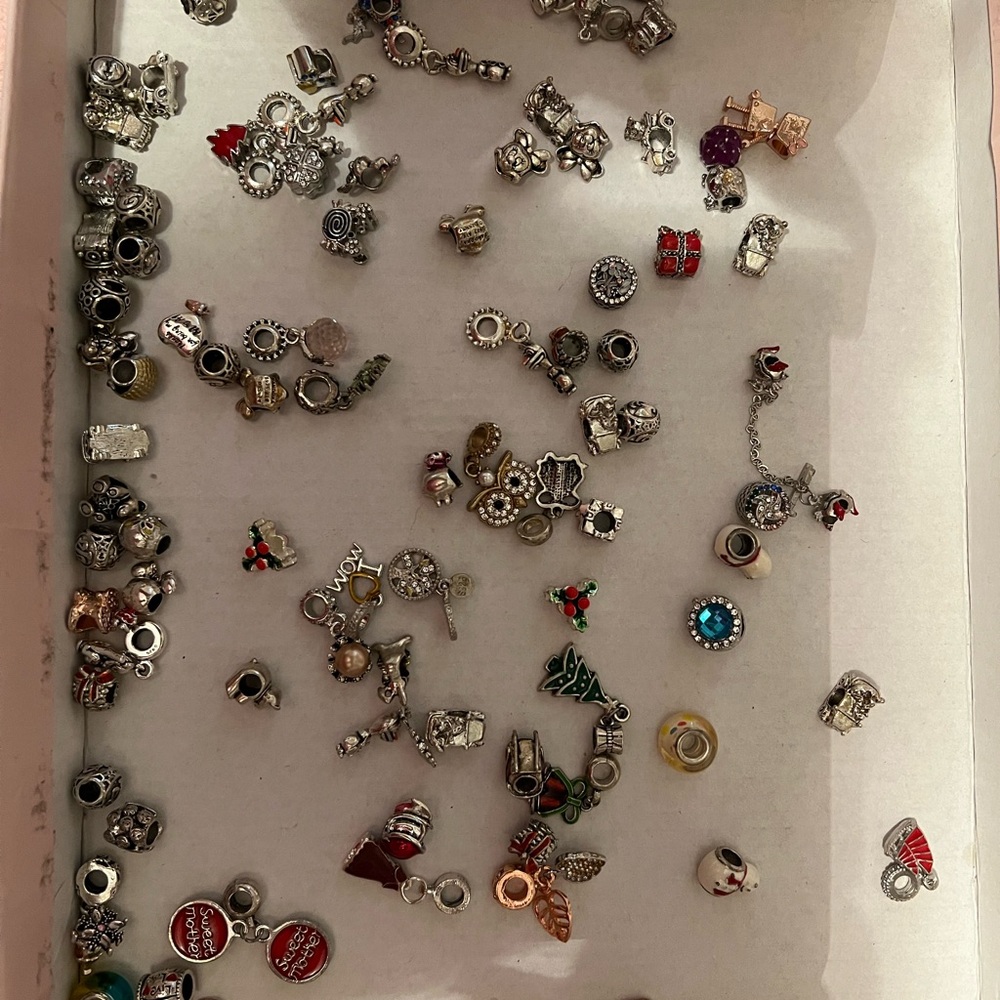 Pandora Style Silver Charm Bracelet Beads